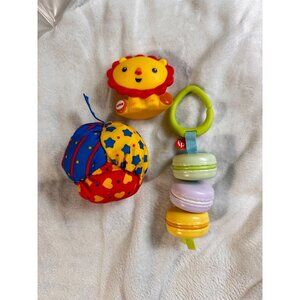 Fisher-Price Lot‎ of Baby Toys Lion Bath Squirter Macaron Toy Plush Ball